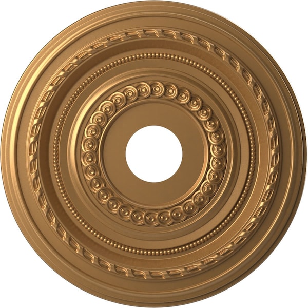 Ekena Millwork Cole PVC Ceiling Medallion (Fits Canopies up to 5 1/8"), Bright Coat Gold, 19"OD x 3 1/2"ID x 1"P CMP19COBGL - main